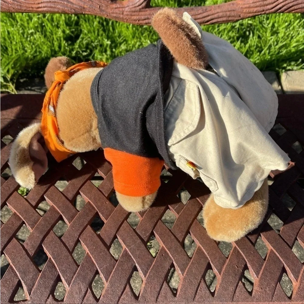 Build A Bear Retired Brown Sugar Puppy Talks In Harley Davidson Clothing